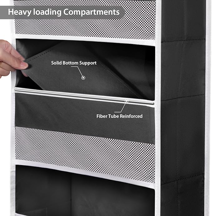 Univivi 5-Shelf Fabric Door Storage Over Door Hanging Organizer - Image 5