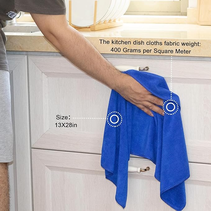 kimteny 13x28 Inches Kitchen Cloth Dish Towels, 400 GSM Premium Dishcloths - Image 2
