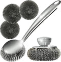 Steel Wool Scrubber Dish Brush Set by LUMAI