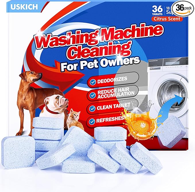 Washing Machine Cleaner-36Pack-18 Month Supply, Washer Machine Cleaner Tablets by USKICH
