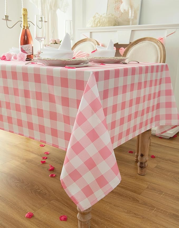 Classic Gingham Plaid Tablecloth Fabric - Image 3