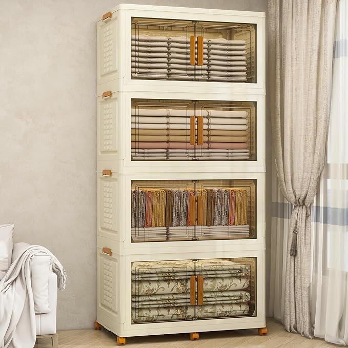 Plastic Stackable Storage Bins by Unknown