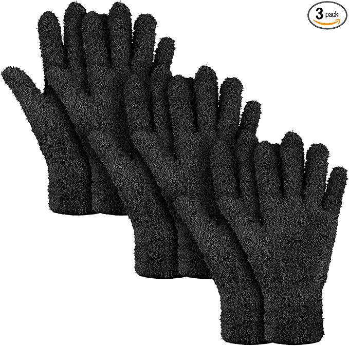 Patelai 3 Pairs Microfiber Plant Dusting Gloves Leaf Cleaning Gloves by Patelai