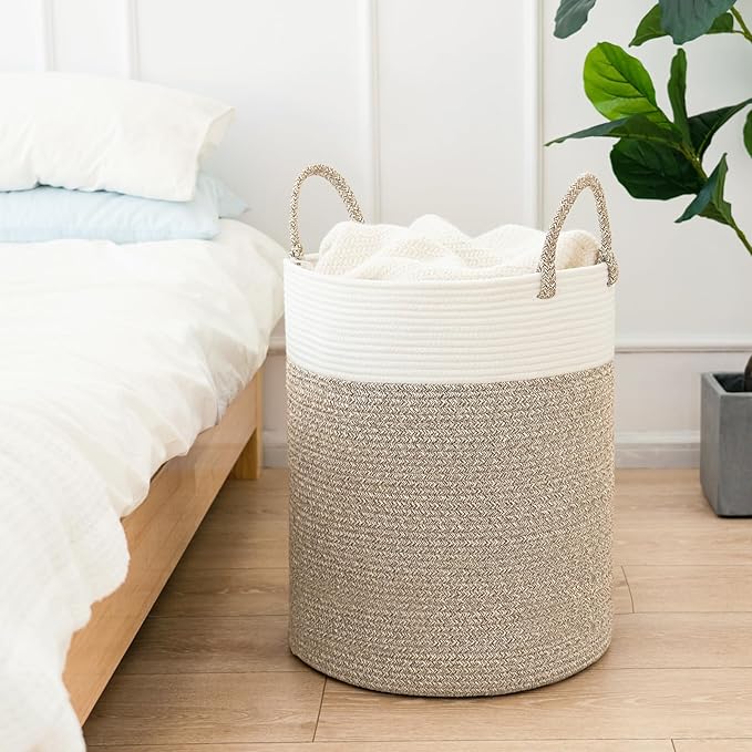 INDRESSME Tall Wicker Laundry Basket, Large Woven Clothes Hamper - Image 4