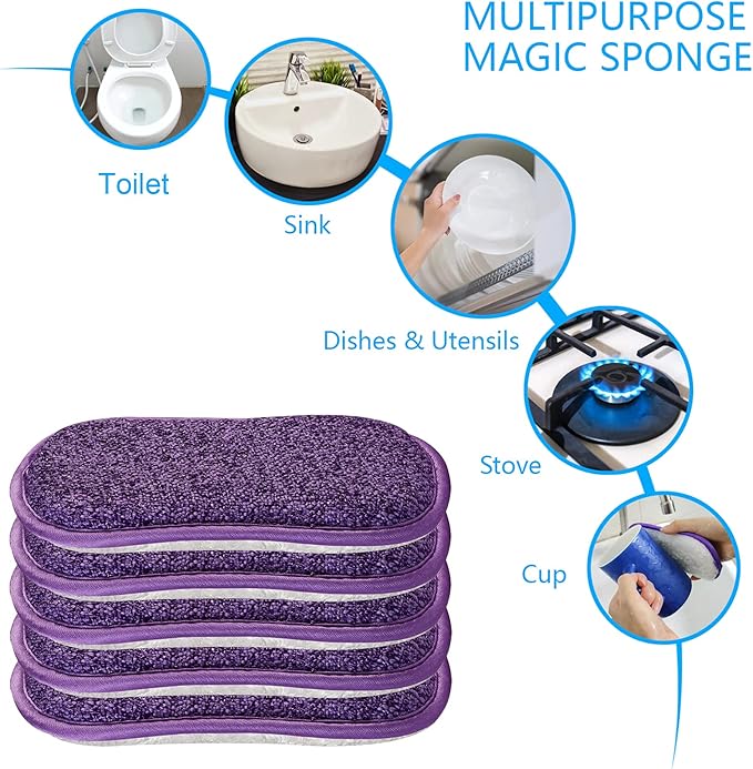 10 Pack Kitchen Dish Sponges Scrubber Non-Scratch Multi-Purpose Dishcloths - Image 4