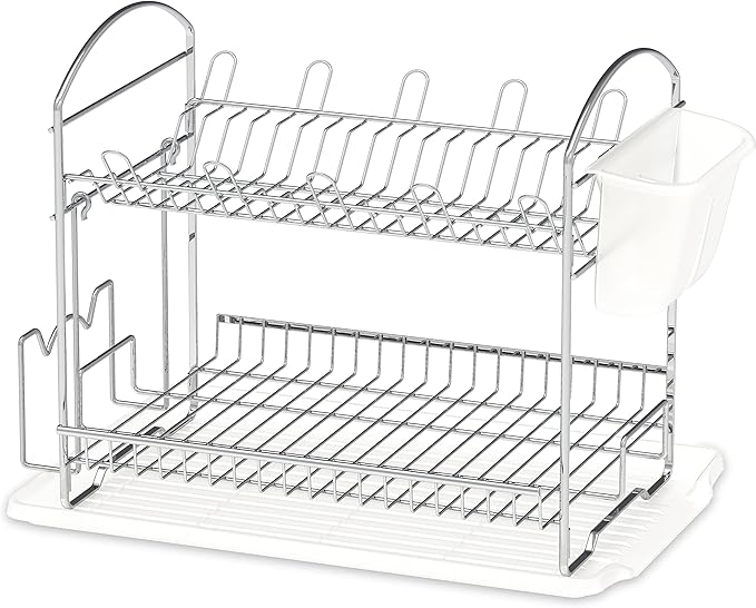 Simple Houseware 2-Tier Stainless Steel Dish Rack by SimpleHouseware