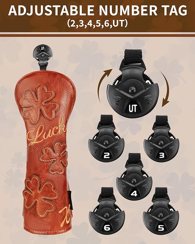 Golf Headcovers Golf Club Head Covers Four Leaf Clover Good Luck Charm - Image 5