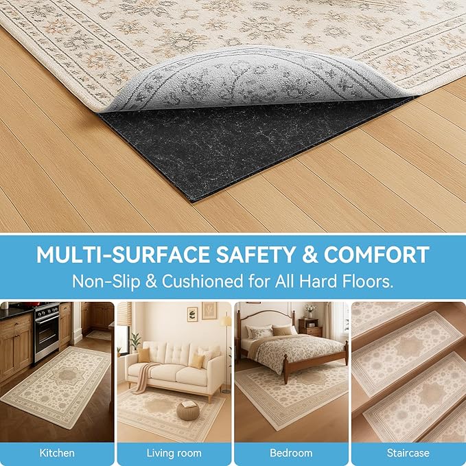 Warmstar 3x5 FT Non Slip Rug Pad, 100% Waterproof Felt Rug Pad - Image 7