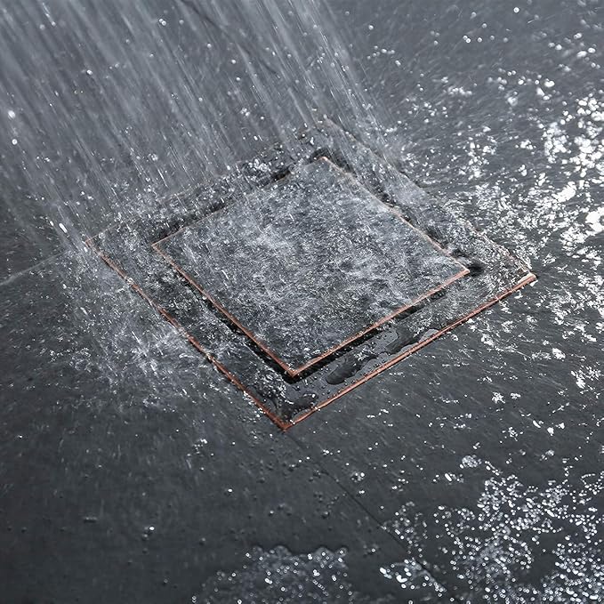 RANDOM Oil Rubbed Bronze Shower Drain Square 6 inch - Image 9