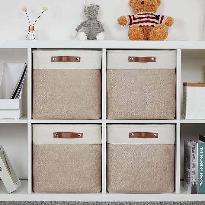DULLEMELO Fabric Storage Cubes, 13 inch Cube Stroage Bins - Image 7