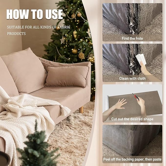 Azobur Couch Patches, Extra-Large Durable Fabric Tape, Waterproof, Self-Adhesive - Image 5
