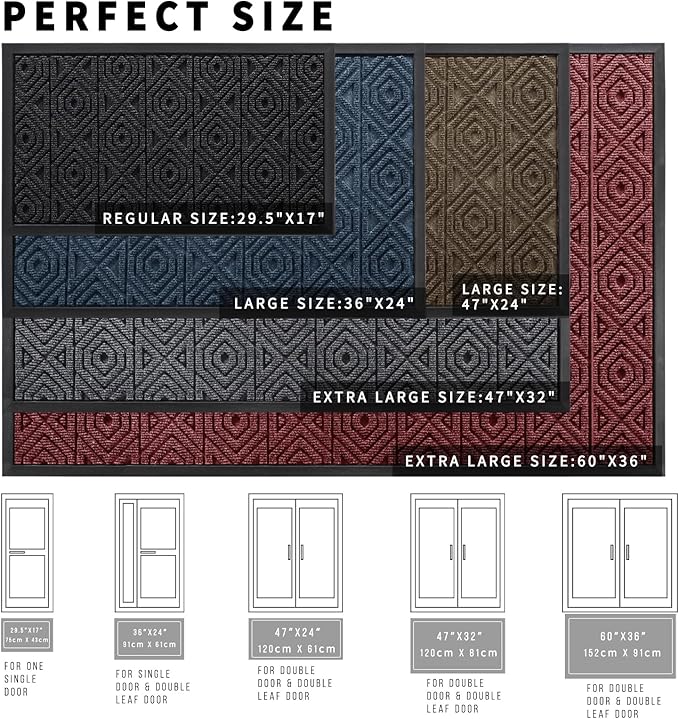 Yimobra Door Mat, Outdoor Indoor Entrance Welcome Mat, Heavy Entry Front Door - Image 2
