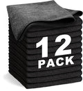 Black Microfiber Cleaning Cloth 13"x13", Ultra Soft Absorbent Microfiber by WEAWE
