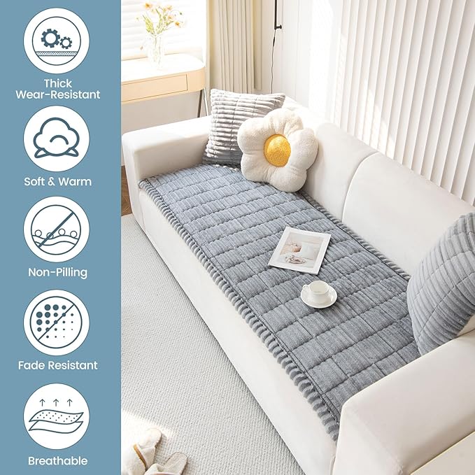 OTOB Couch Covers for Dogs Washable, Non Slip Plush Sofa Cover Kids Pet - Image 2
