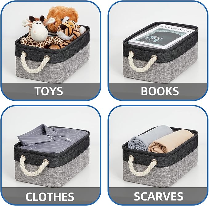 Temary Fabric Storage Baskets 6 Pcs Small Cloth Basket - Image 4