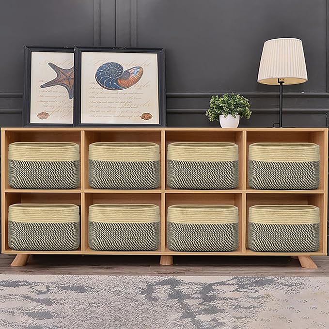 Storage Basket, Woven Baskets for Storage, Cotton Rope Baskets for Organizing - Image 6