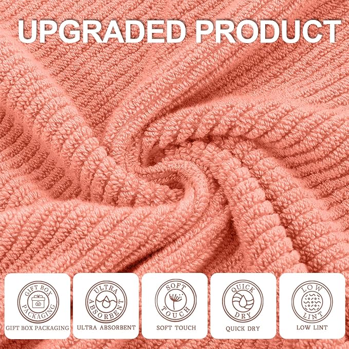 VOOVA & MOVAS Large Bath Towels, 4 Pack 30" x 56" - Image 2