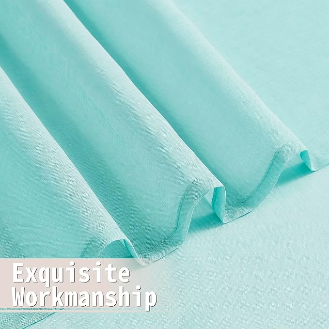 Tollpiz Sheer Curtains Closet Linen Textured Curtain Sheers Doorway Light - Image 8