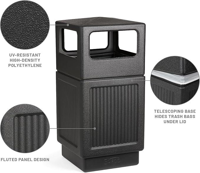 Safco Canmeleon Trash Can, 38 Gallons, Indoor and Outdoor Use, Durable & - Image 2