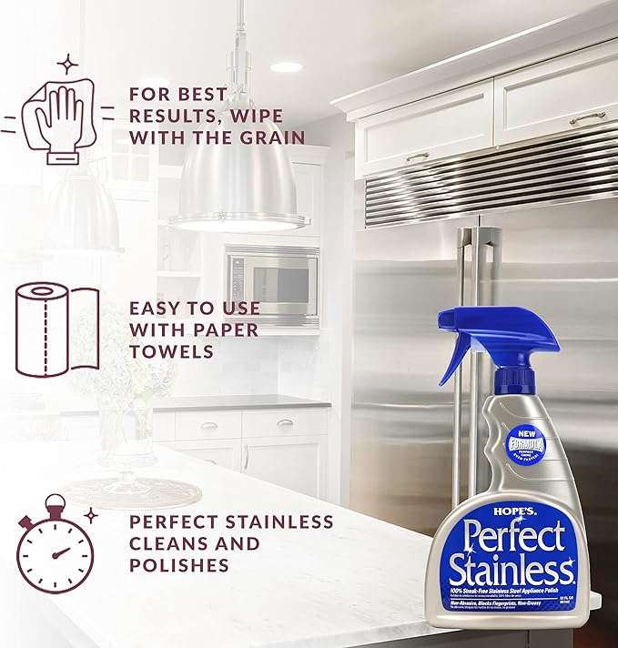 HOPE'S Perfect Stainless Steel Cleaner Streak-Free Self-Polishing Formula - Image 6