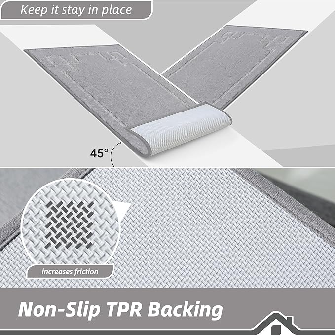 BEQHAUSE Door Mat 24" x 60", Non-Slip Door Mats Indoor Entryway Rugs Washable - Image 3
