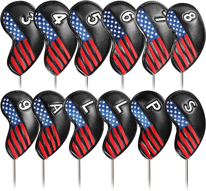 FINGER TEN Premium Synthetic Leather Stylish Iron & Wedge Golf Head Covers by FINGERTENSport