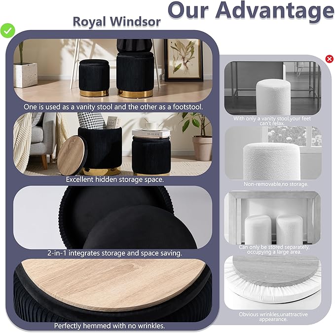 Royal Windsor Round Ottoman - Image 7