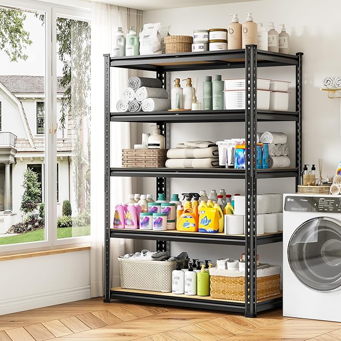 5-Tier Storage Shelves, 1980LBS Adjustable Pantry Shelves, Metal Shelving Unit - Image 9