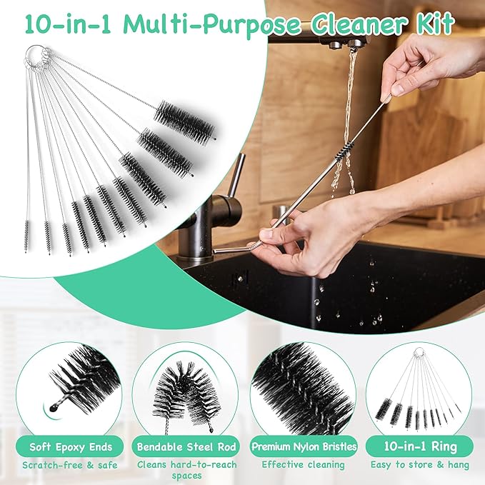20PCS Drain Clog Remover Tool Set – 59” Drain Snake, 37” Snake Drain Hair - Image 7
