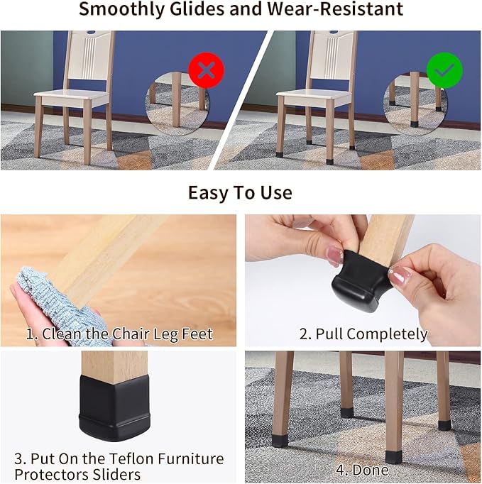Ezprotekt 24 Pcs Chair Leg Sliders - Image 4