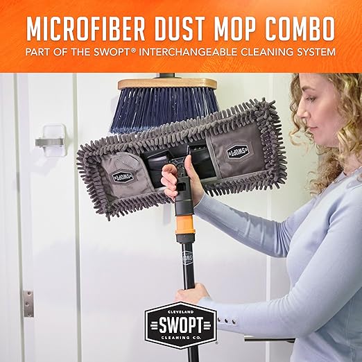 SWOPT 18” Microfiber Dust Mop + 60" Steel Handle, Combo — Includes Additional - Image 5