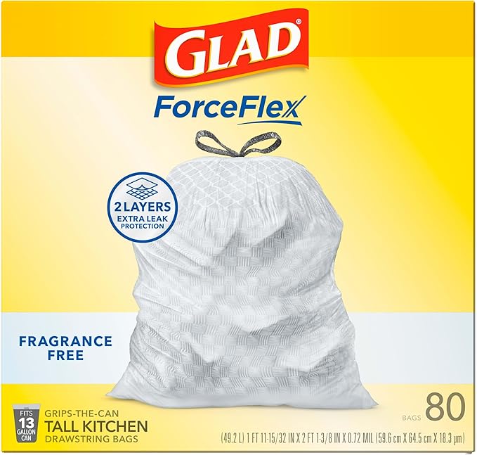 Glad Trash Bags, ForceFlex Tall Kitchen Drawstring Garbage Bags, 13 Gal - Image 11