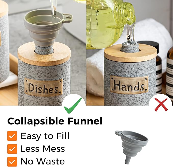 Hand and Dish Soap Dispenser Set, Ceramic Kitchen Soap Dispenser - Image 7