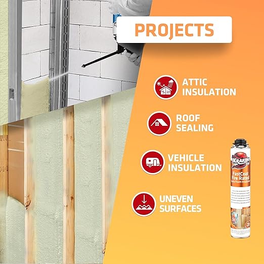 Kraken Bond Fastcoat Fire Rated Spray Foam Insulation Closed Cell in a Can 480 - Image 7