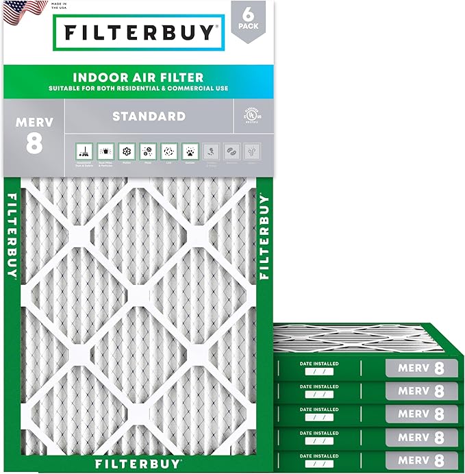 Filterbuy 19x27x1 Air Filter MERV 8 Dust Defense Replacement, Electrostatic by Filterbuy
