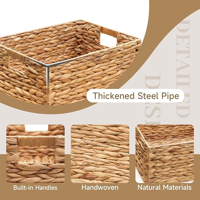 3 Pack Natural Water Hyacinth storage basket - Image 5