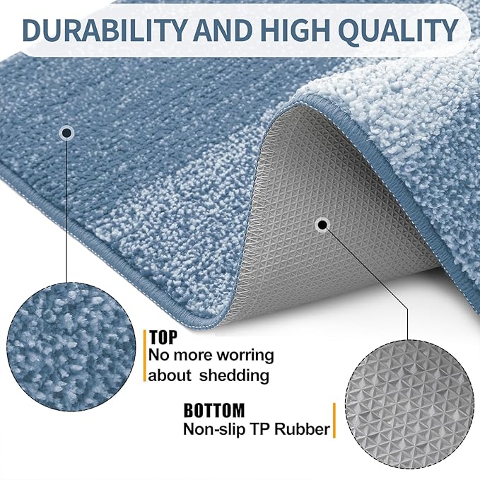 Kitinjoy Indoor Outdoor Door Mat, 71x47 Non-Slip Absorbent Dirt Trapper - Image 2