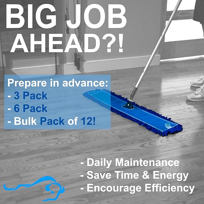 KLEEN HANDLER 24 Inch Microfiber Dust Mop Bulk Pack of 12, Medium Washable - Image 3