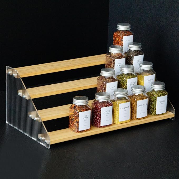 nianfeng Tiered Spice Rack, 4-Tier Spice Pantry Kitchen Cabinet Organizer by nianfeng