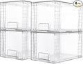 Vtopmart 4 Pack Large Stackable Storage Drawers, Easily Assemble Acrylic by Vtopmart