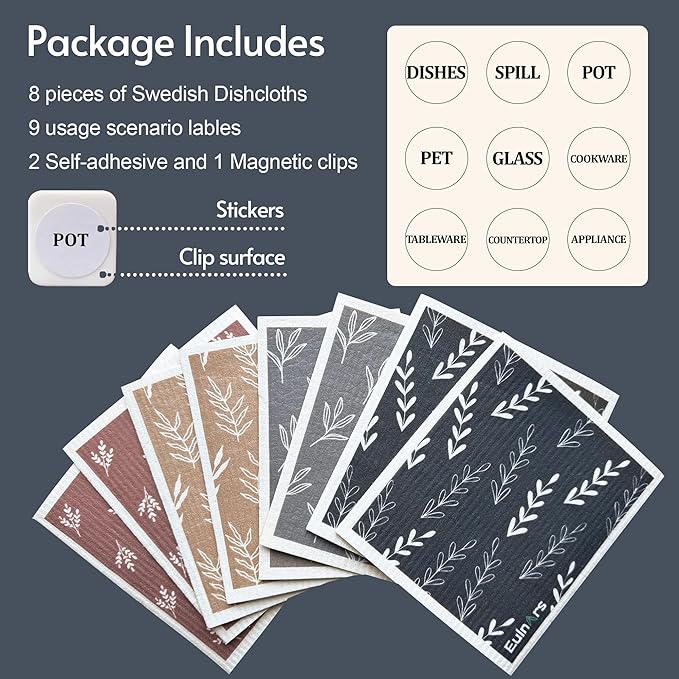 Swedish Dishcloths, 8 Pack Reusable Paper Towels - Image 6
