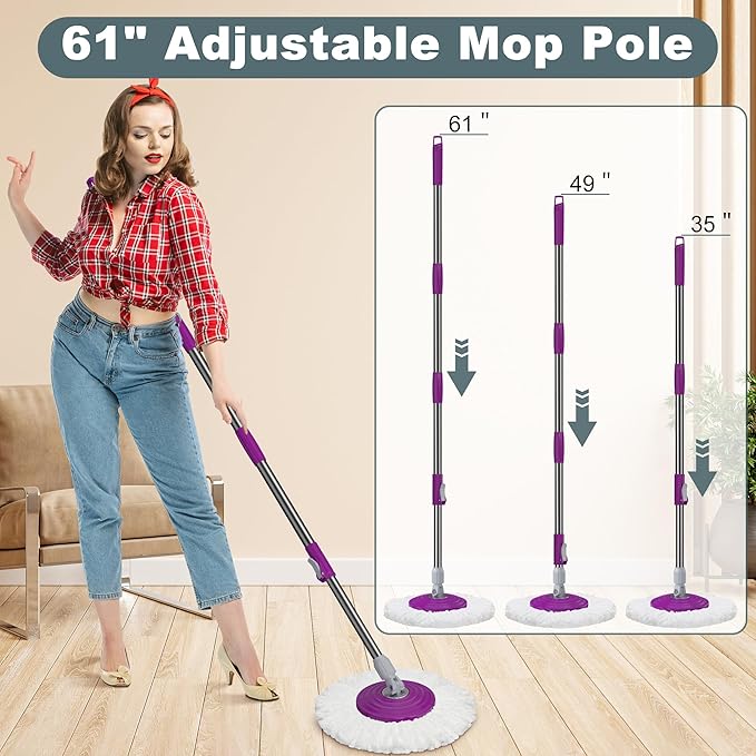 Dual Compartment Spin Mop and Bucket, Mop and Bucket - Image 7