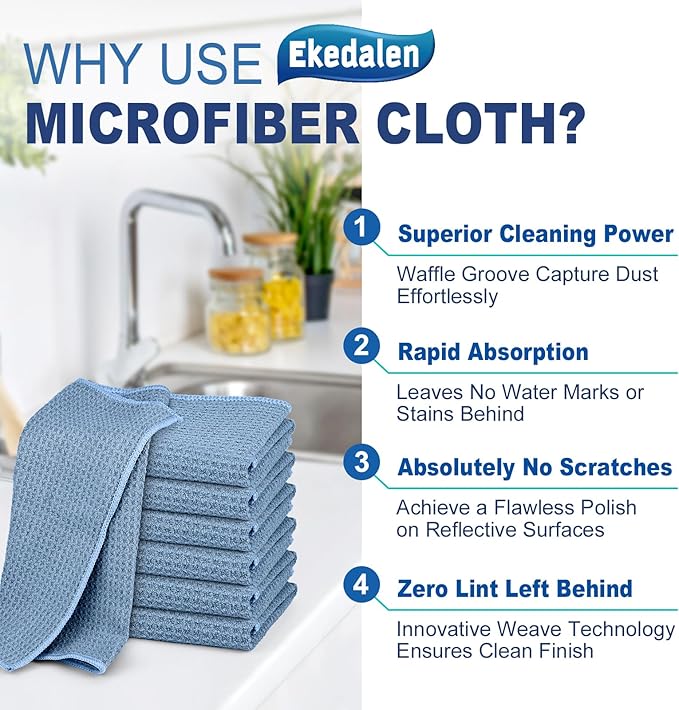 Microfiber Cleaning Cloth Waffle Weave - Image 2