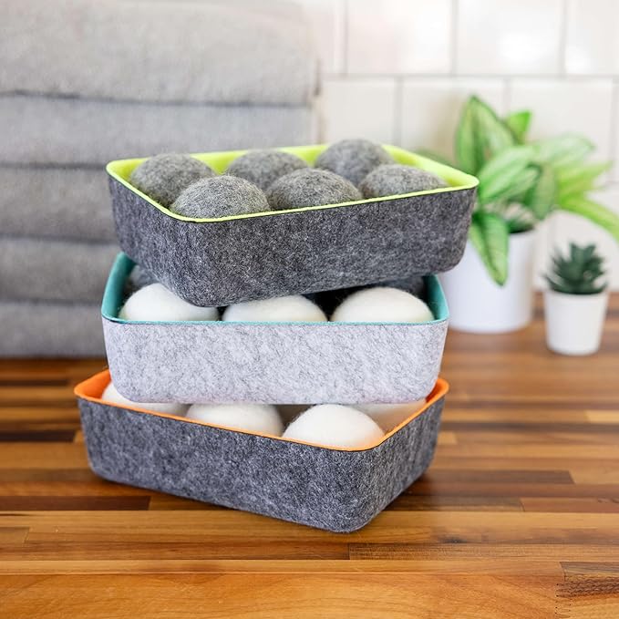 Three by Three Seattle Felt·Like·it!™ Wool Dryer Balls + Storage Bin: Reduce - Image 8