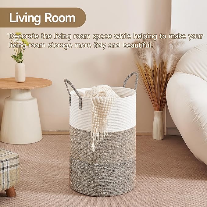 CLHMILY&Z 80L Laundry Basket Round Storage Rope Basket - Image 7