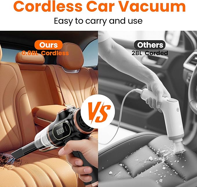 Portable Car Vacuum Cordless Mini Handheld Vacuums Cleaner High Power - Image 7