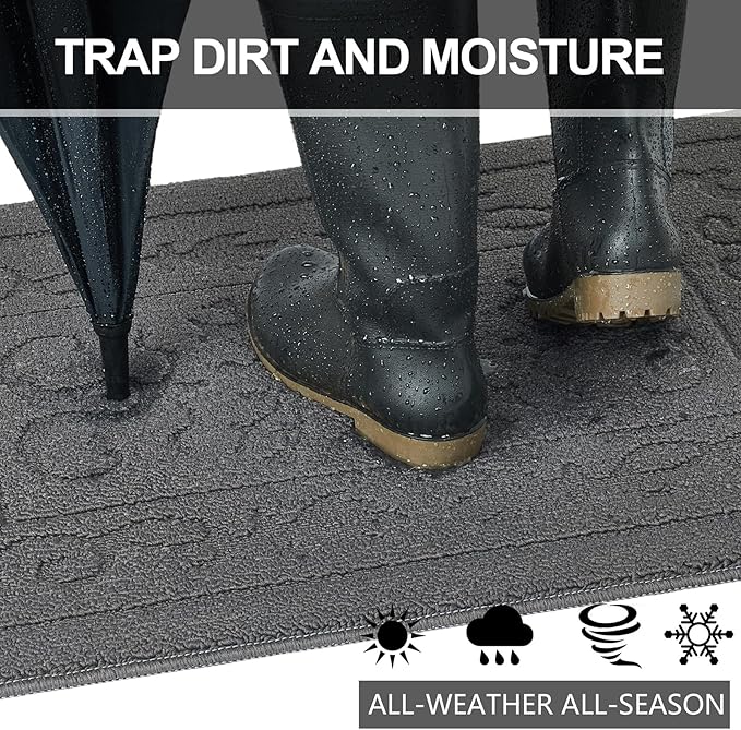 FONEYI Indoor Door Mat 24" x 36", Dirt Trapper Door Mats Non-Slip Entryway Rugs - Image 4