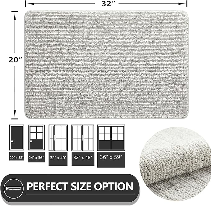 REFETONE Indoor Doormat, Front Door Mat 20"x32" Absorbent Rubber Backing Non - Image 2
