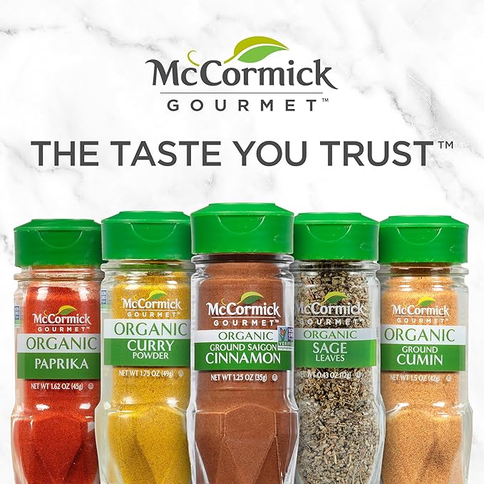 McCormick Gourmet Three Tier Wood 24 Piece Organic Spice Rack Organizer - Image 19