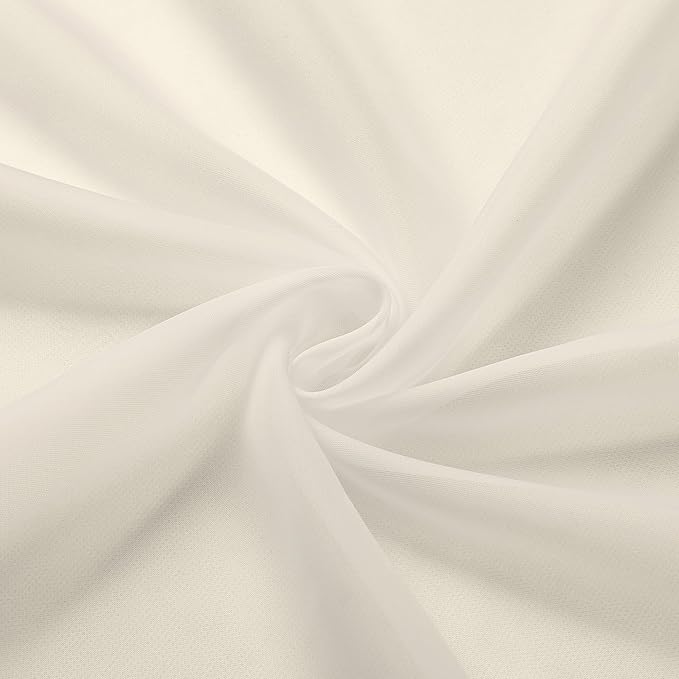 Chyhomenyc Cream Sheer Curtains 63 Inches Long 2 Panels Set- Light Filtering - Image 8